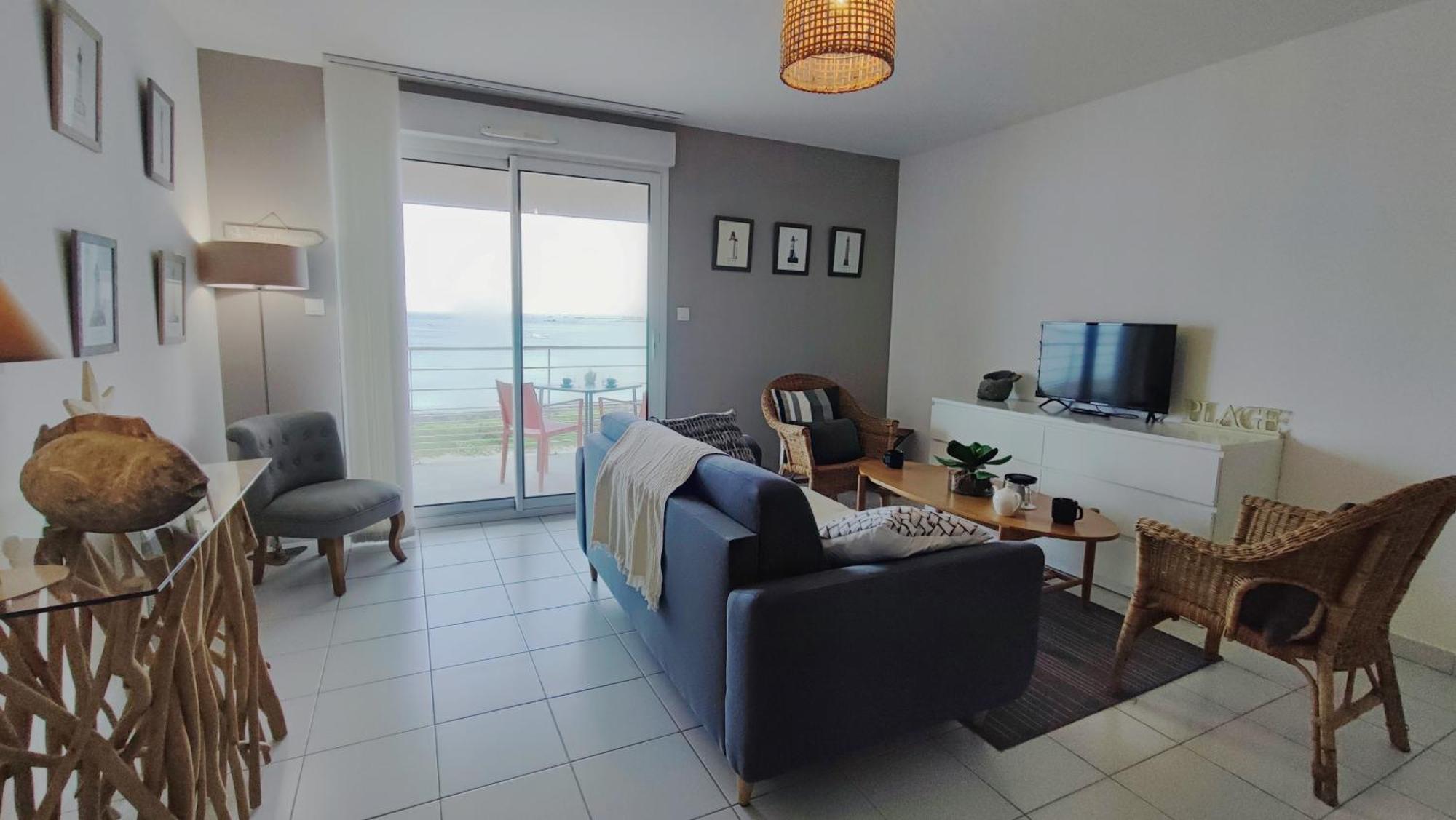 PenmarcʼhReve Bleu - Vue Mer Exceptionnelle - Wifi - Draps Et Serviettes Inclus - Balcon Avec Mobilier De Jardinアパートメント エクステリア 写真